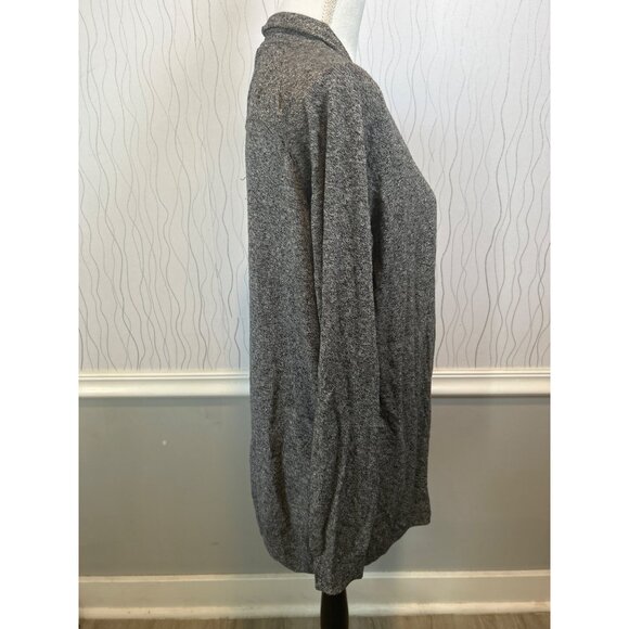 Gray Open Front Cardigan Sweater Long Sleeve Casual Everyday Layering - Picture 3 of 6